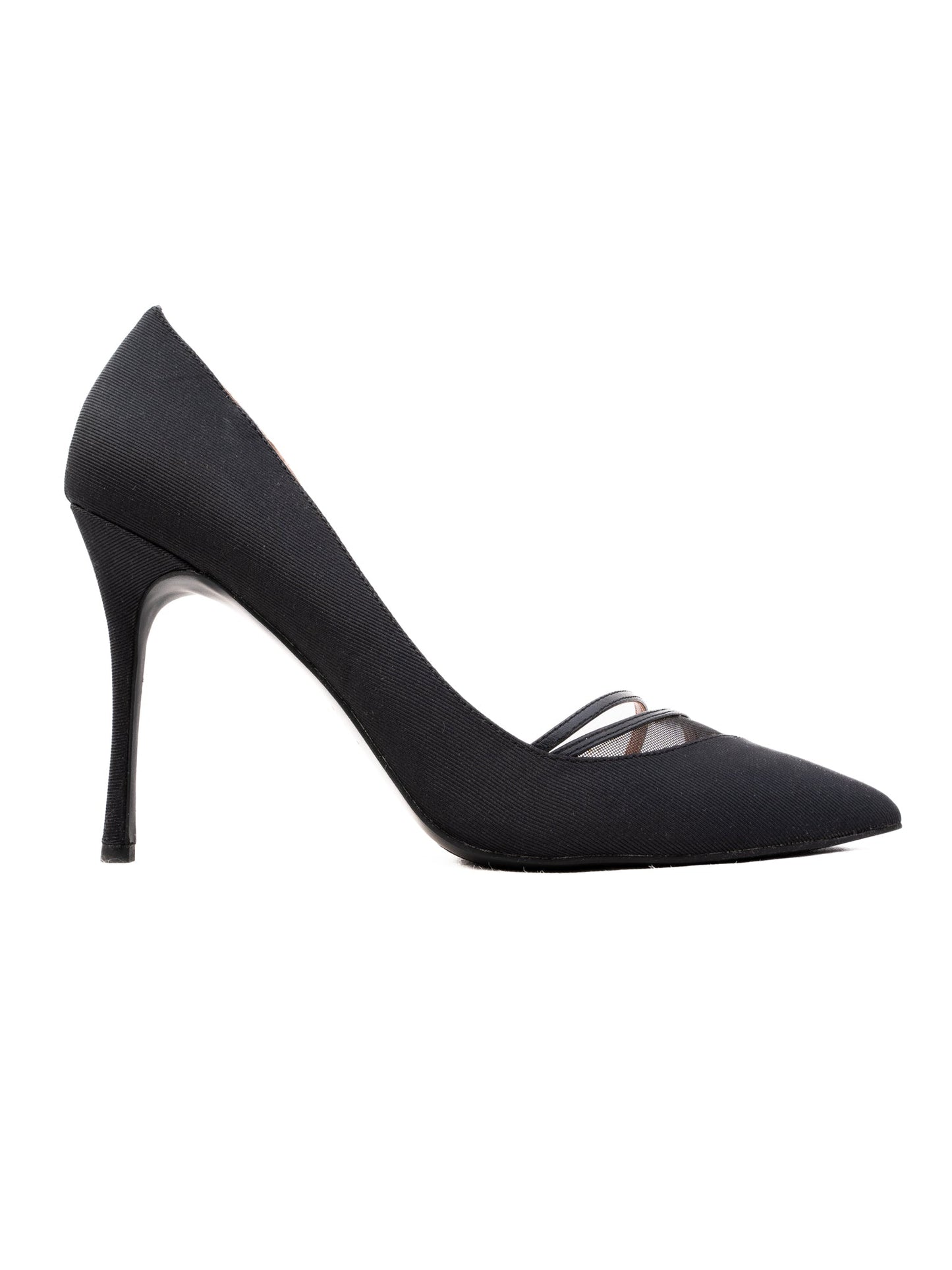 new zac posen high-heeled blue leather shoes with black mesh detail