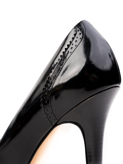 Excellent Salvatore Ferragamo Black Leather High Heels Size 39.5