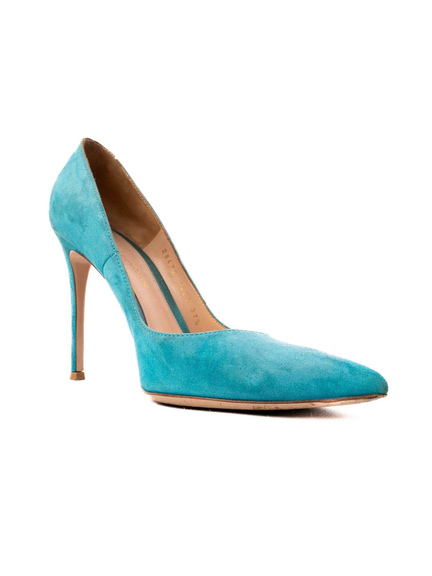 excellent gianvito rossi blue genuine suede stiletto heels