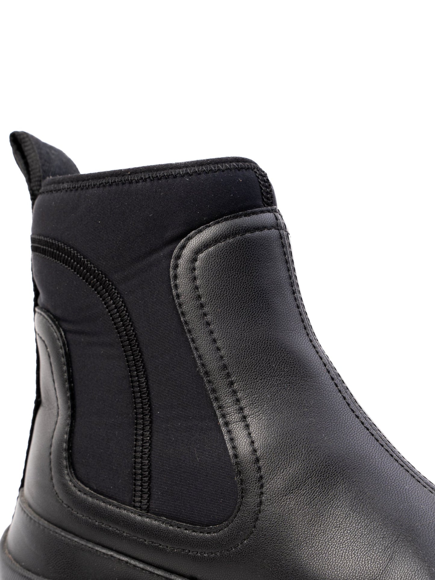 excellent stella mccartney black leather ankle boots size 36
