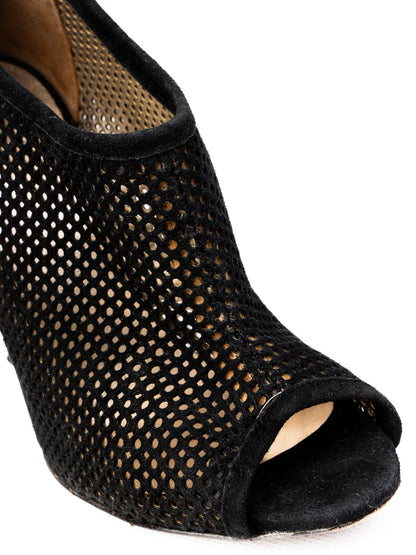 Gianfranco Ferrè Black Genuine Suede Peep Toe High Heels Size 36