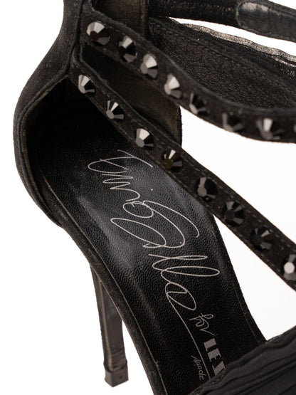 Excellent Lesilla Black Leather High-Heeled Shoes Size 36