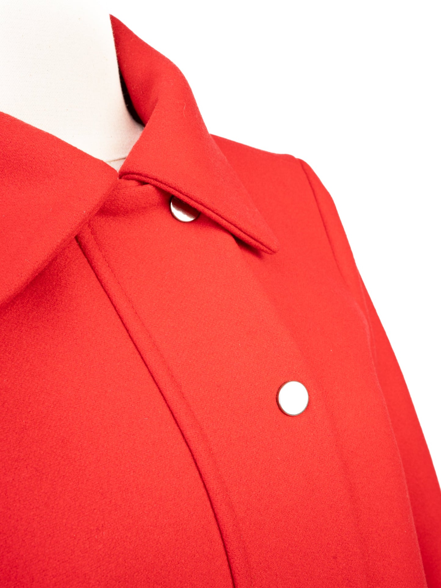 new tara jarmon red wool button-up coat size s