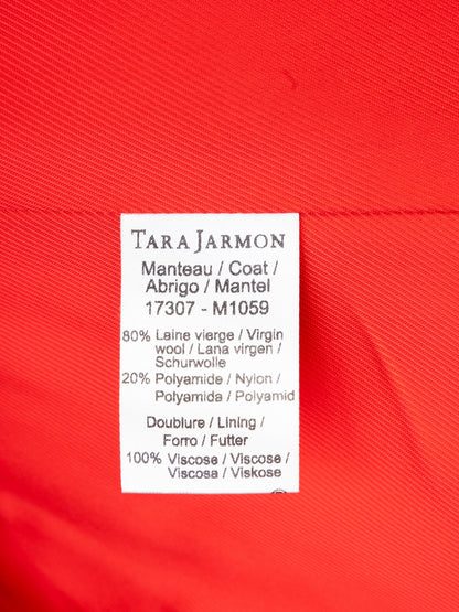 NEW Tara Jarmon Red Wool Button-Up Coat Size S