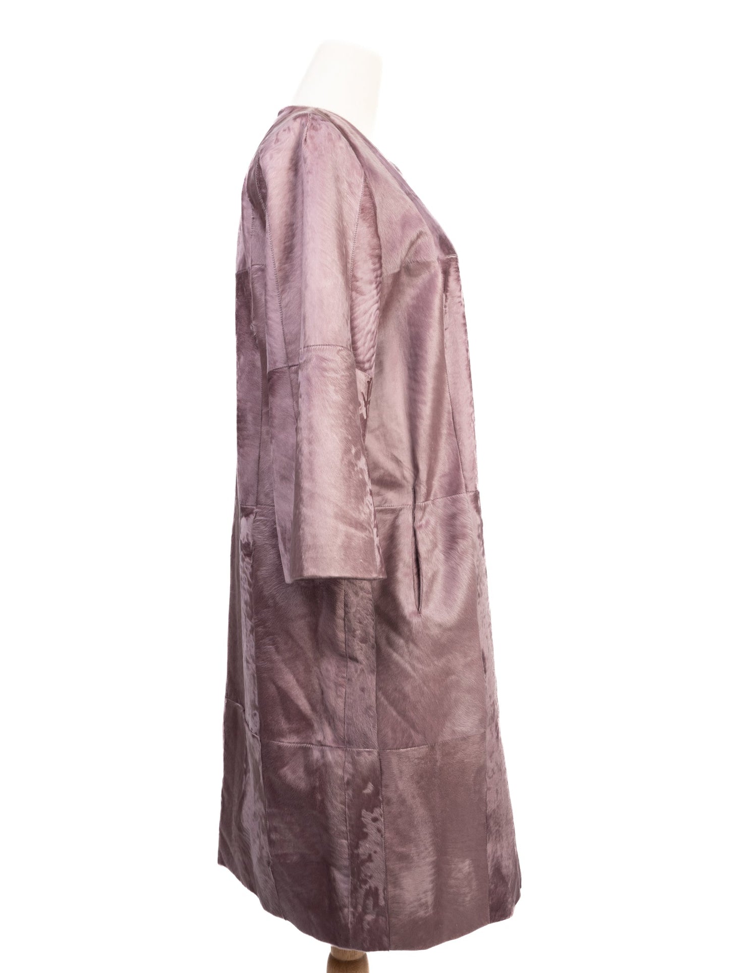 perfect punto purple fur-textured coat size m - women’s wear