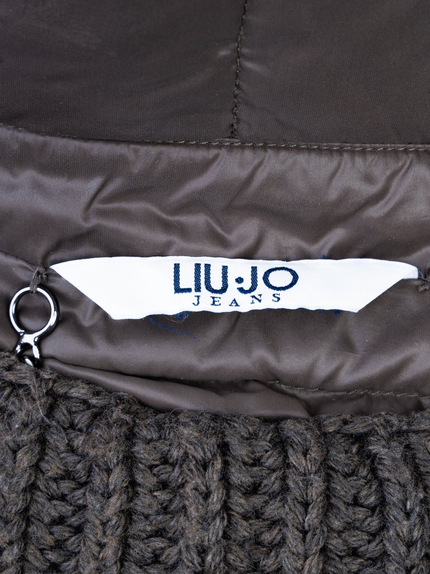 good liu jo gray nylon puffer jacket size s