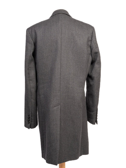 Excellent Emporio Armani Black Wool Overcoat Size L