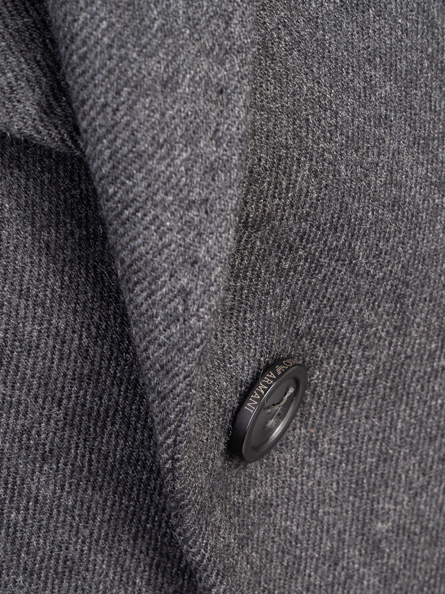 excellent emporio armani black wool overcoat size l