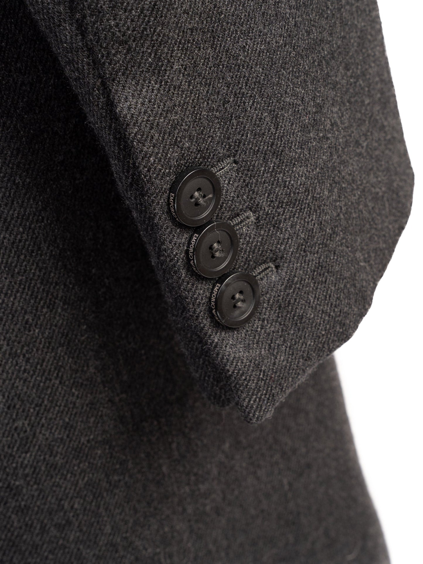 excellent emporio armani black wool overcoat size l