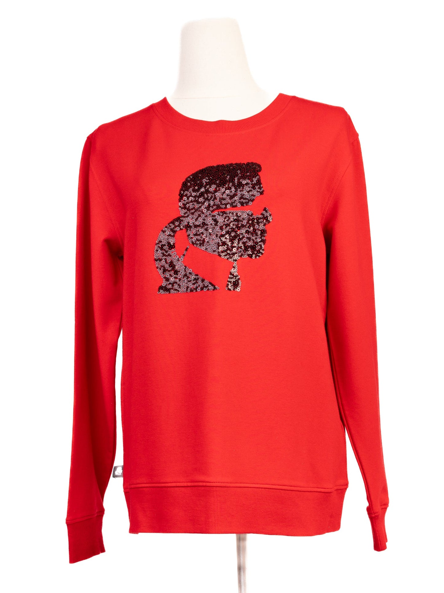excellent karl lagerfeld red long sleeve sweatshirt size s