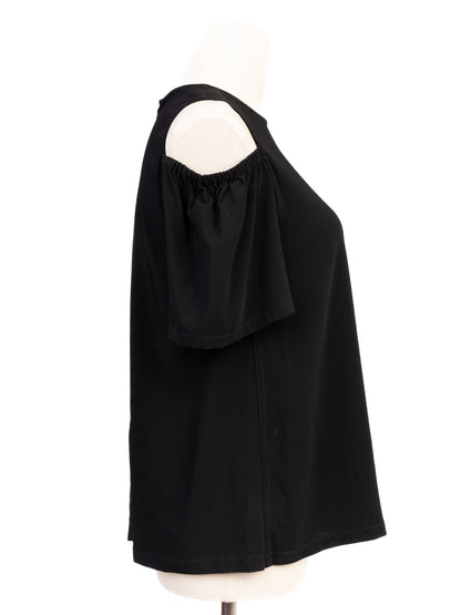 Marella Black Cold Shoulder Top Viscose Size S Excellent Condition