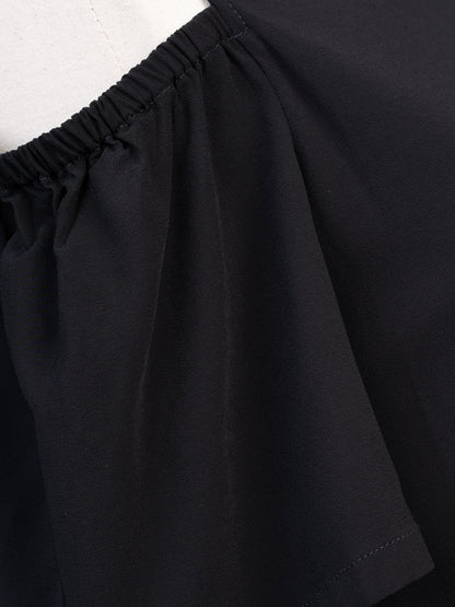 Marella Black Cold Shoulder Top Viscose Size S Excellent Condition
