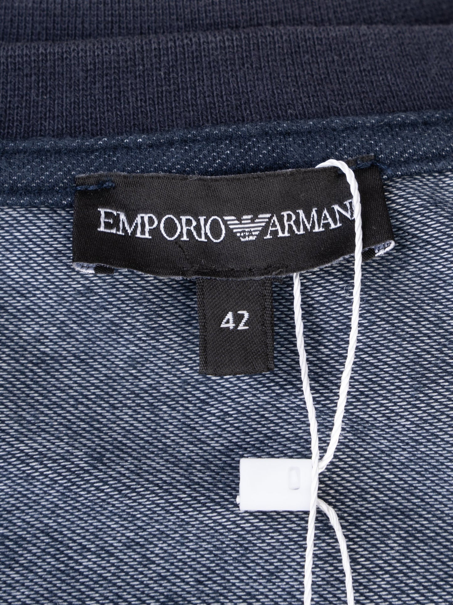excellent emporio armani women's blue sweatshirt size s with floral embroidery