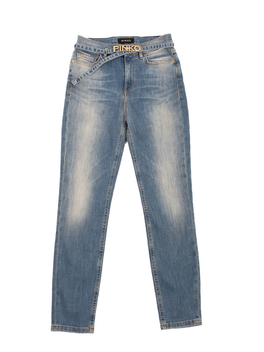 Excellent Pinko Blue Jeans Size S with PINKO Belt