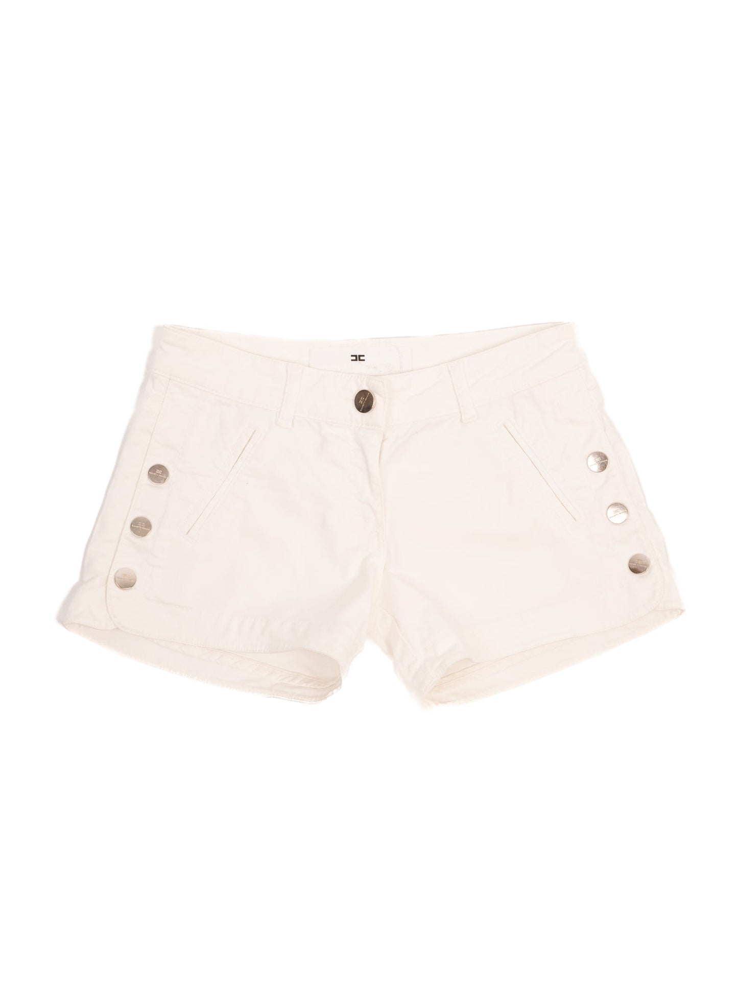 elisabetta franchi white cotton shorts size s excellent condition