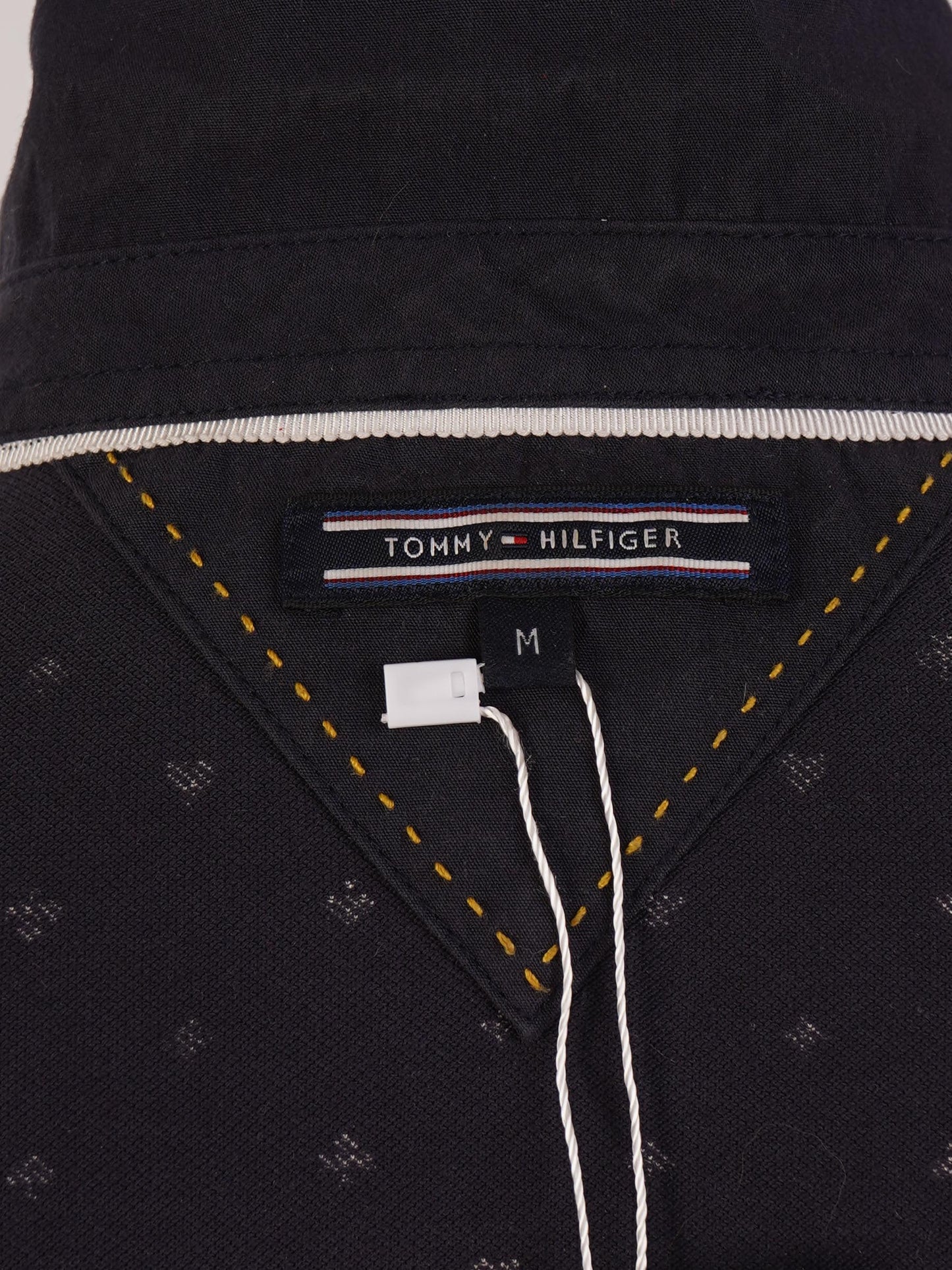 good tommy hilfiger navy polo shirt with stripes for women