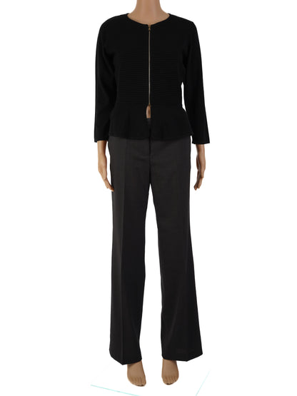 Intrend Women's Black Peplum Jacket Size L - Perfect Condition