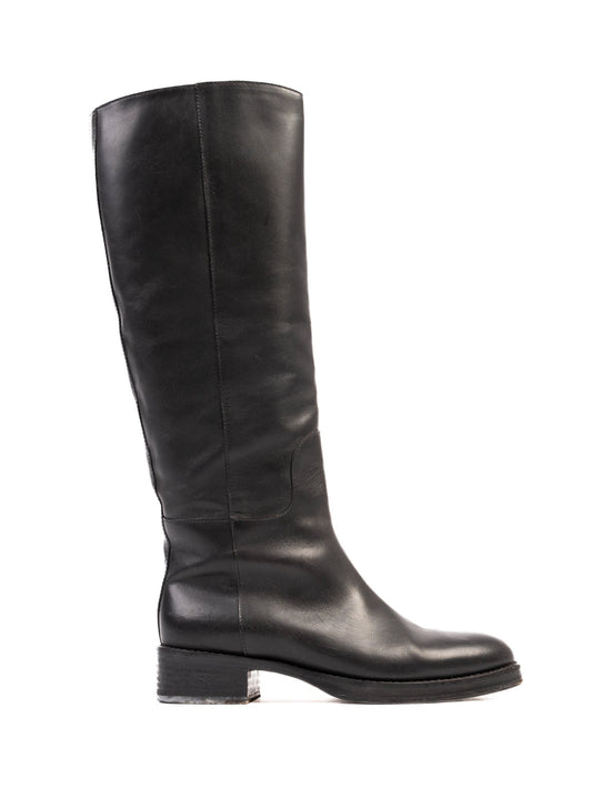 Excellent Max Mara Black Knee-High Leather Boots Size 37