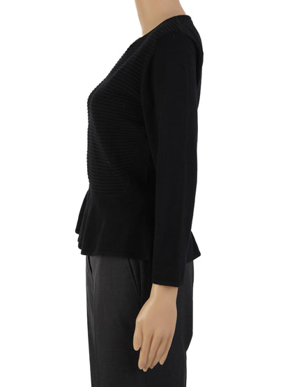 Intrend Women's Black Peplum Jacket Size L - Perfect Condition