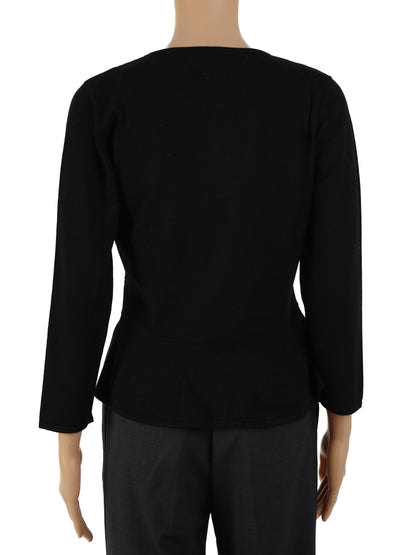 Intrend Women's Black Peplum Jacket Size L - Perfect Condition