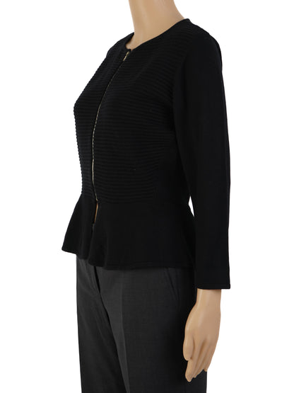 Intrend Women's Black Peplum Jacket Size L - Perfect Condition