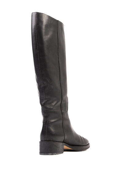 Excellent Max Mara Black Knee-High Leather Boots Size 37