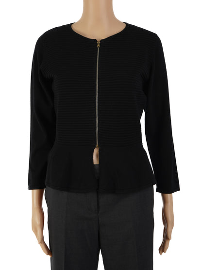 Intrend Women's Black Peplum Jacket Size L - Perfect Condition