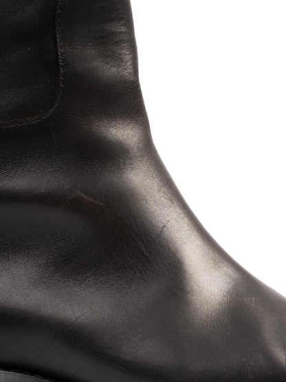 Excellent Max Mara Black Knee-High Leather Boots Size 37