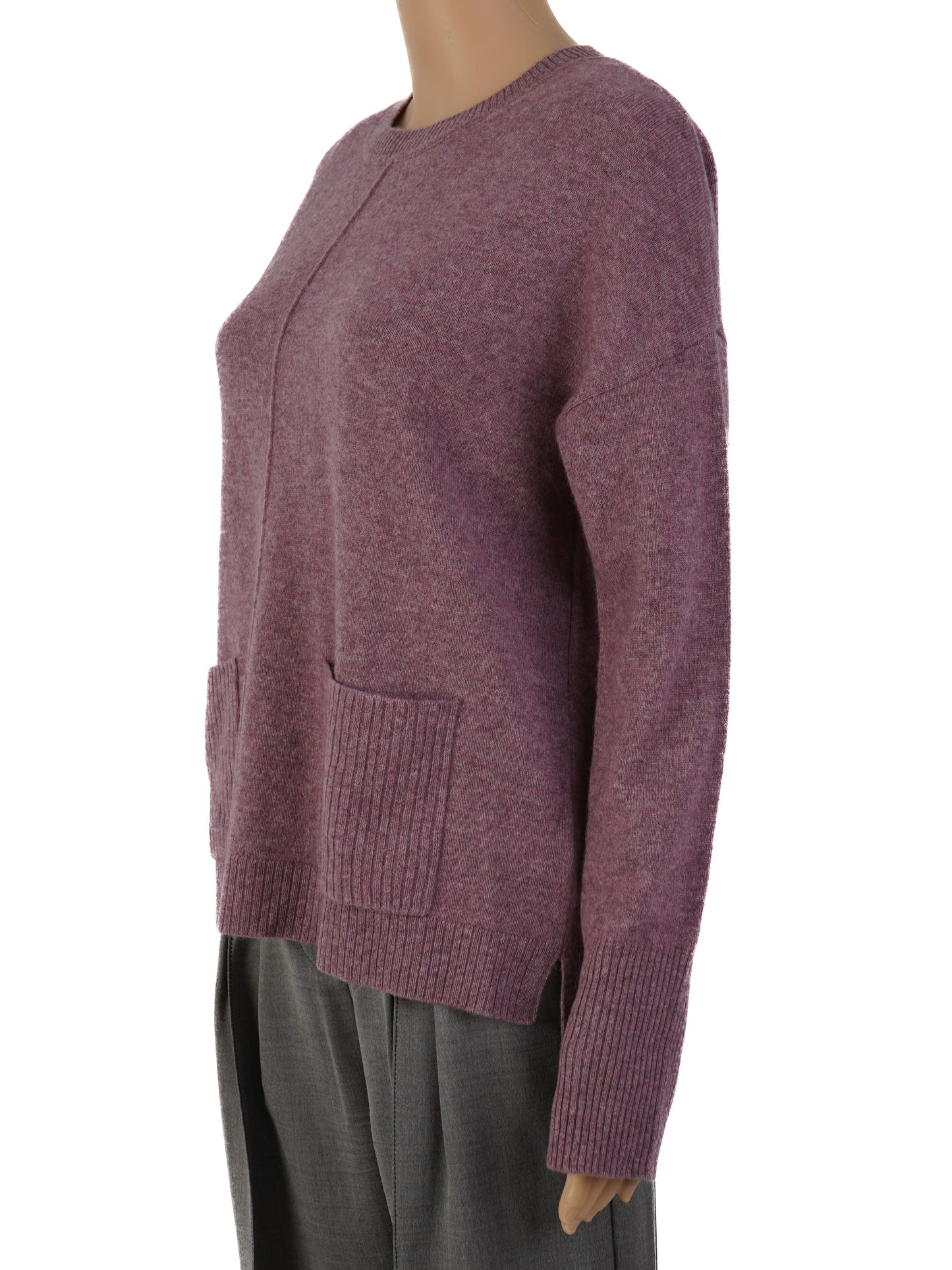 new elie tahari mauve cashmere sweater size m with pockets