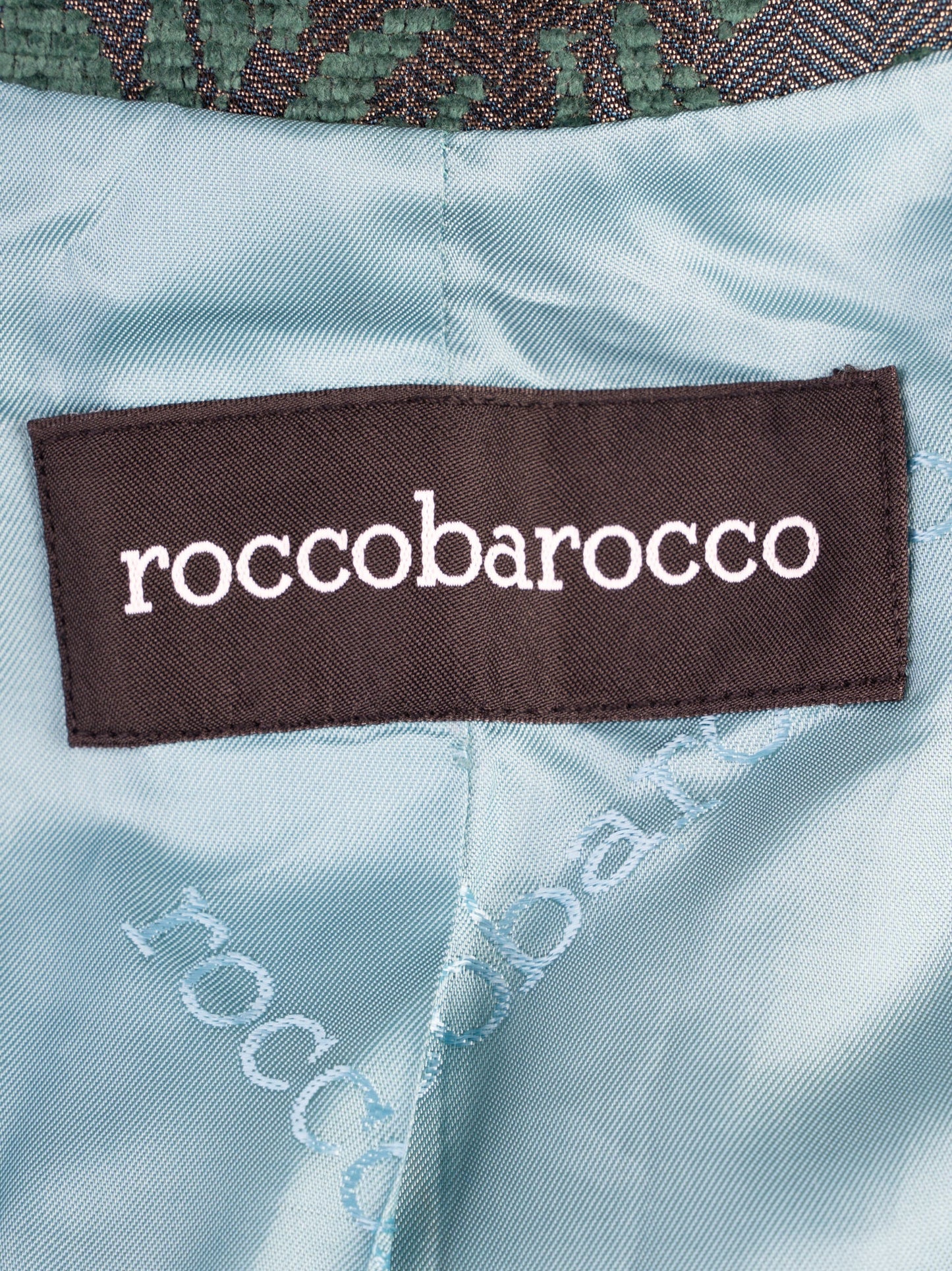 excellent roccobarocco green floral suit viscose jacket & skirt set