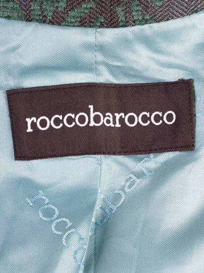Excellent Roccobarocco Green Floral Suit Viscose Jacket & Skirt Set