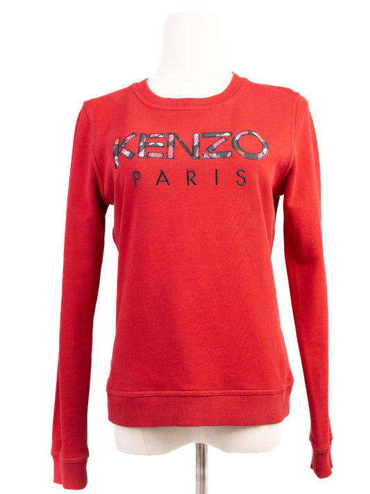 Excellent Kenzo Red Sweatshirt Cotton Women Long Sleeve KENZO PARIS