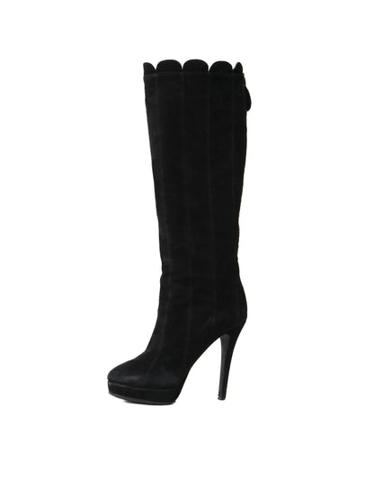 Average Kenzo Black Genuine Suede Knee-High Boots Size 38.5