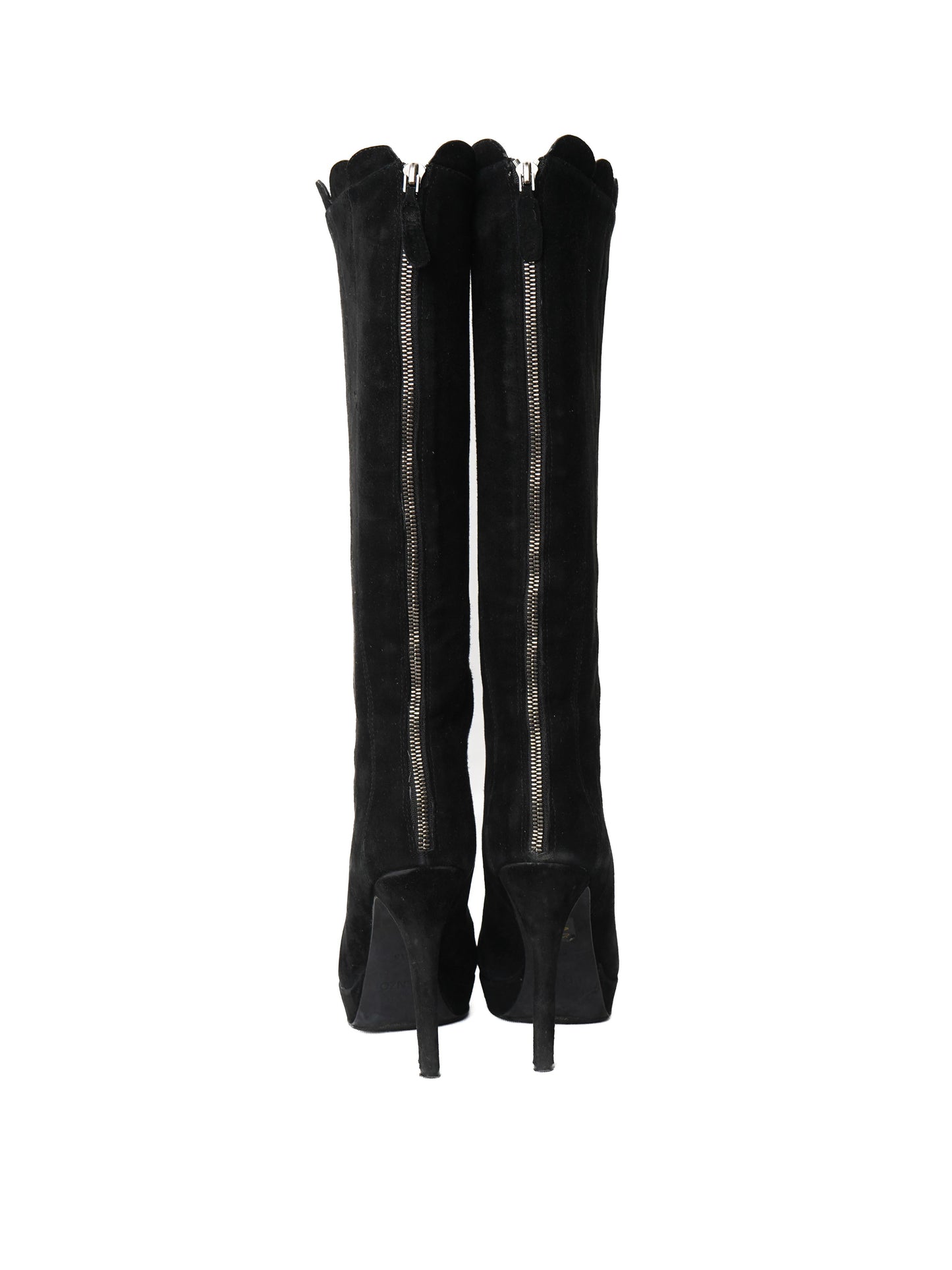 average kenzo black genuine suede knee-high boots size 38.5