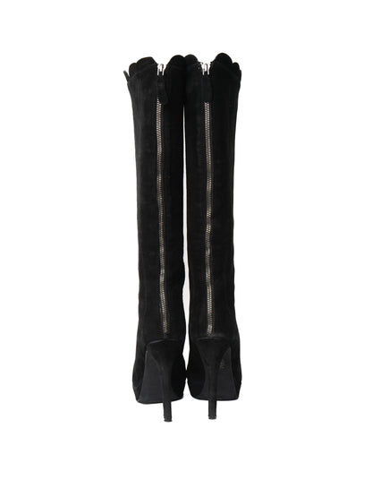 Average Kenzo Black Genuine Suede Knee-High Boots Size 38.5