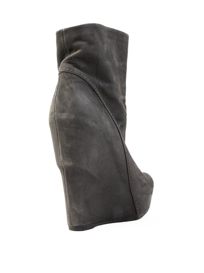 Vic Matie Gray Nubuck Wedge-Heeled Boots Size 36 - Good Condition