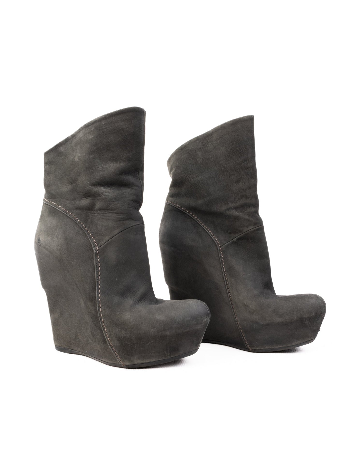 vic matie gray nubuck wedge-heeled boots size 36 - good condition
