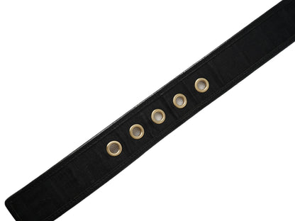 Excellent Givenchy Black Leather Belt with Gold Accents