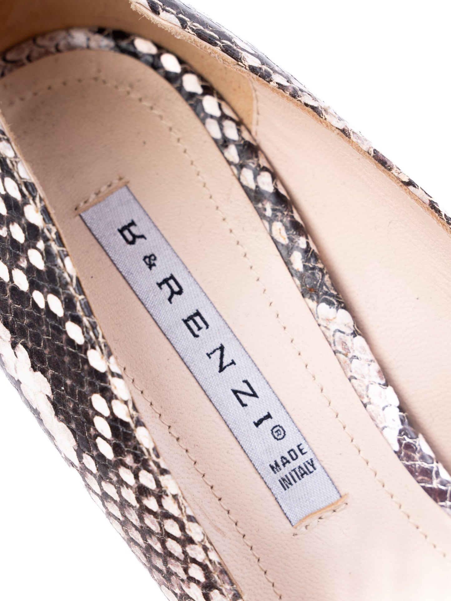 excellent r&renzi wedge-heeled shoes leather size 36 snakeskin