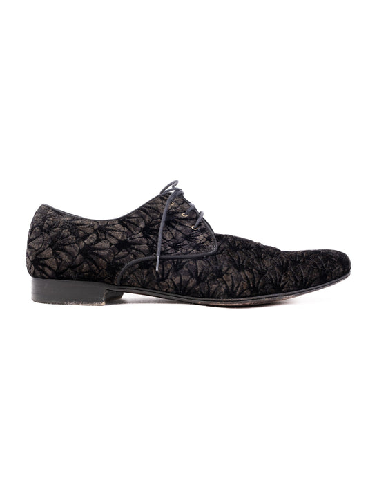 Excellent Dolce Gabbana Black Velvet Lace-Up Shoes Size 43