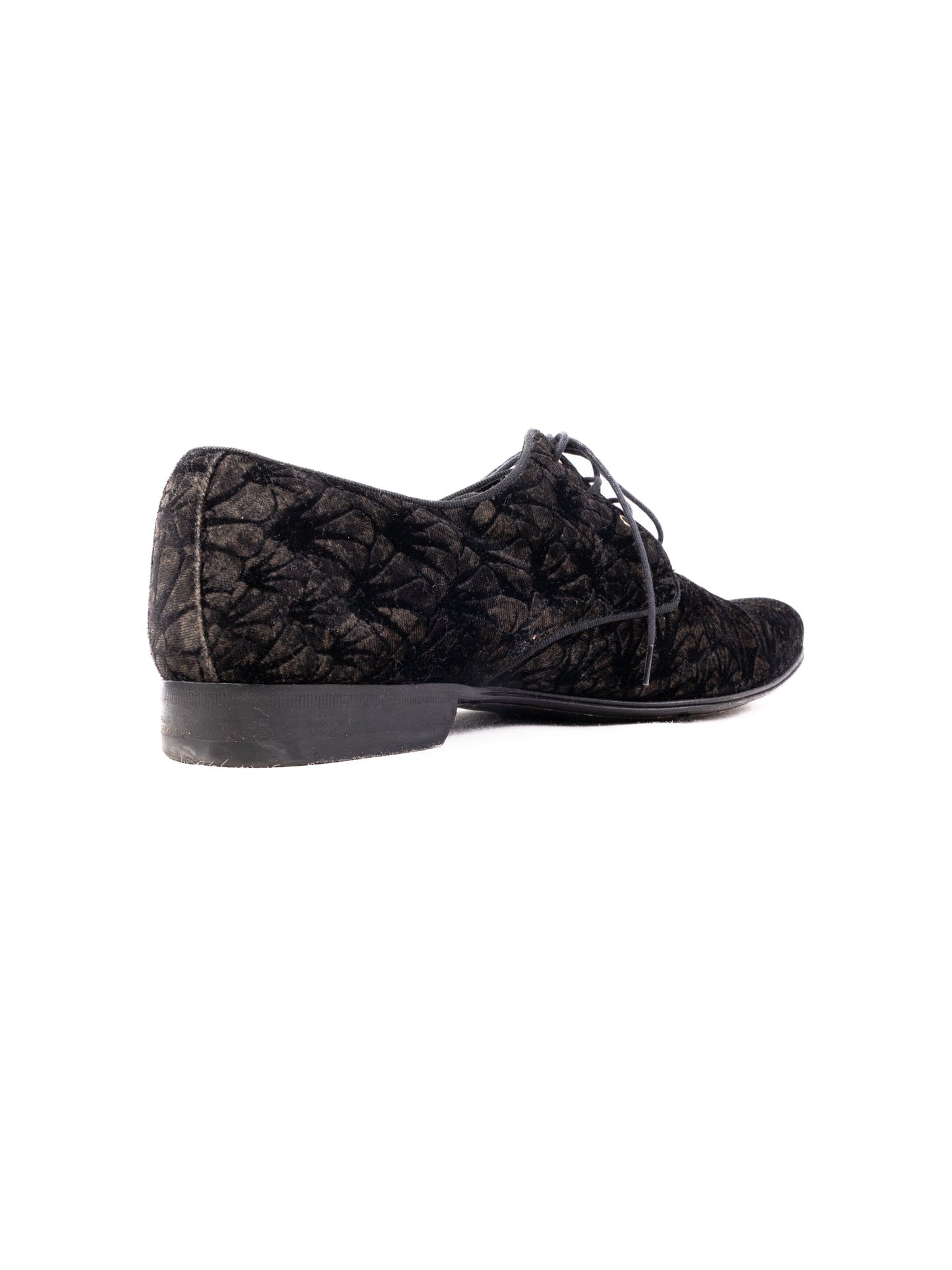 excellent dolce gabbana black velvet lace-up shoes size 43