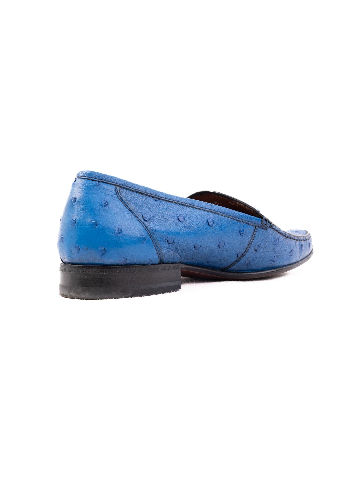excellent a.testoni blue leather loafers size 43.5 for men
