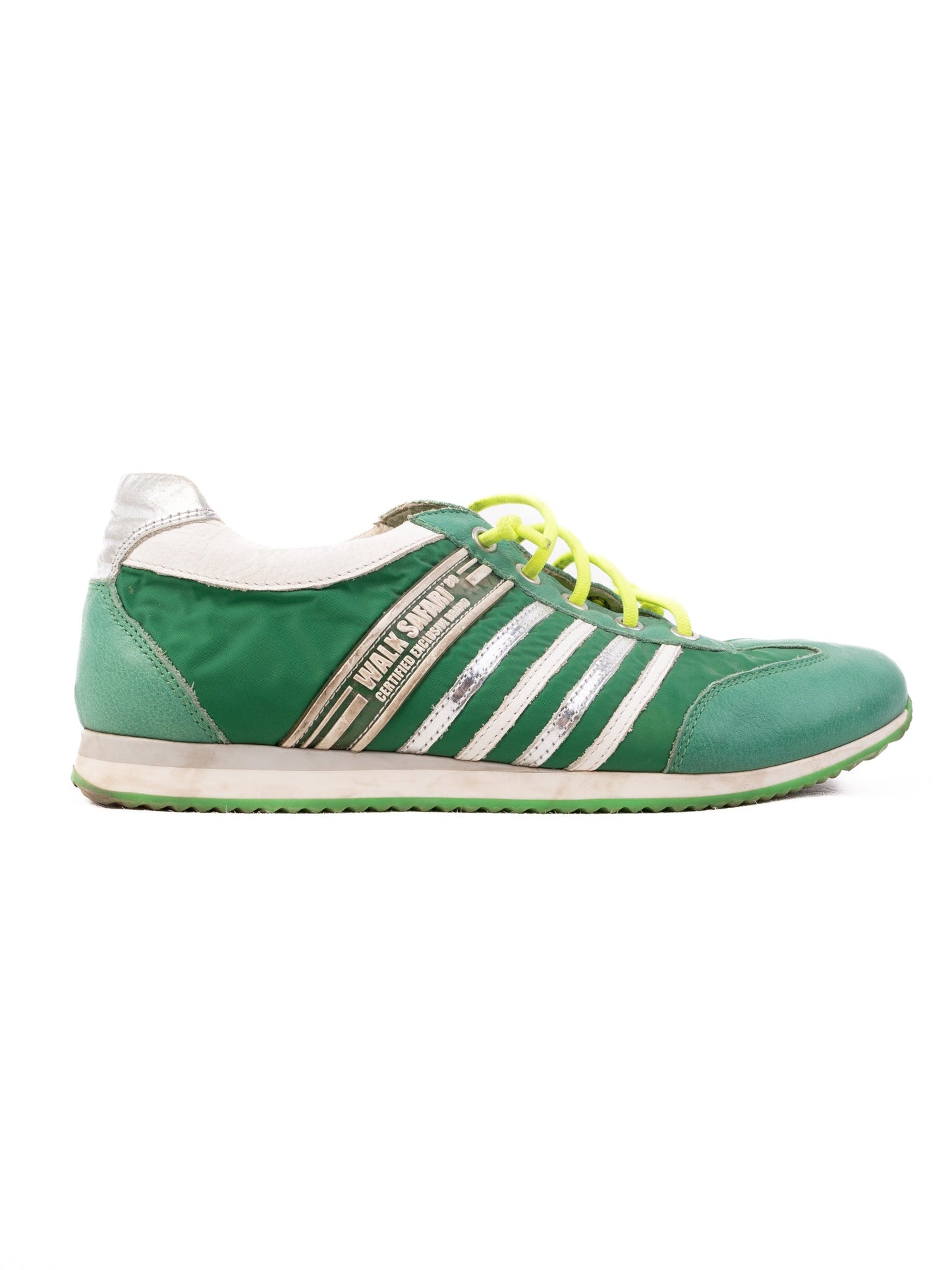 excellent walk safari green leather sneakers size 37 athletic casual