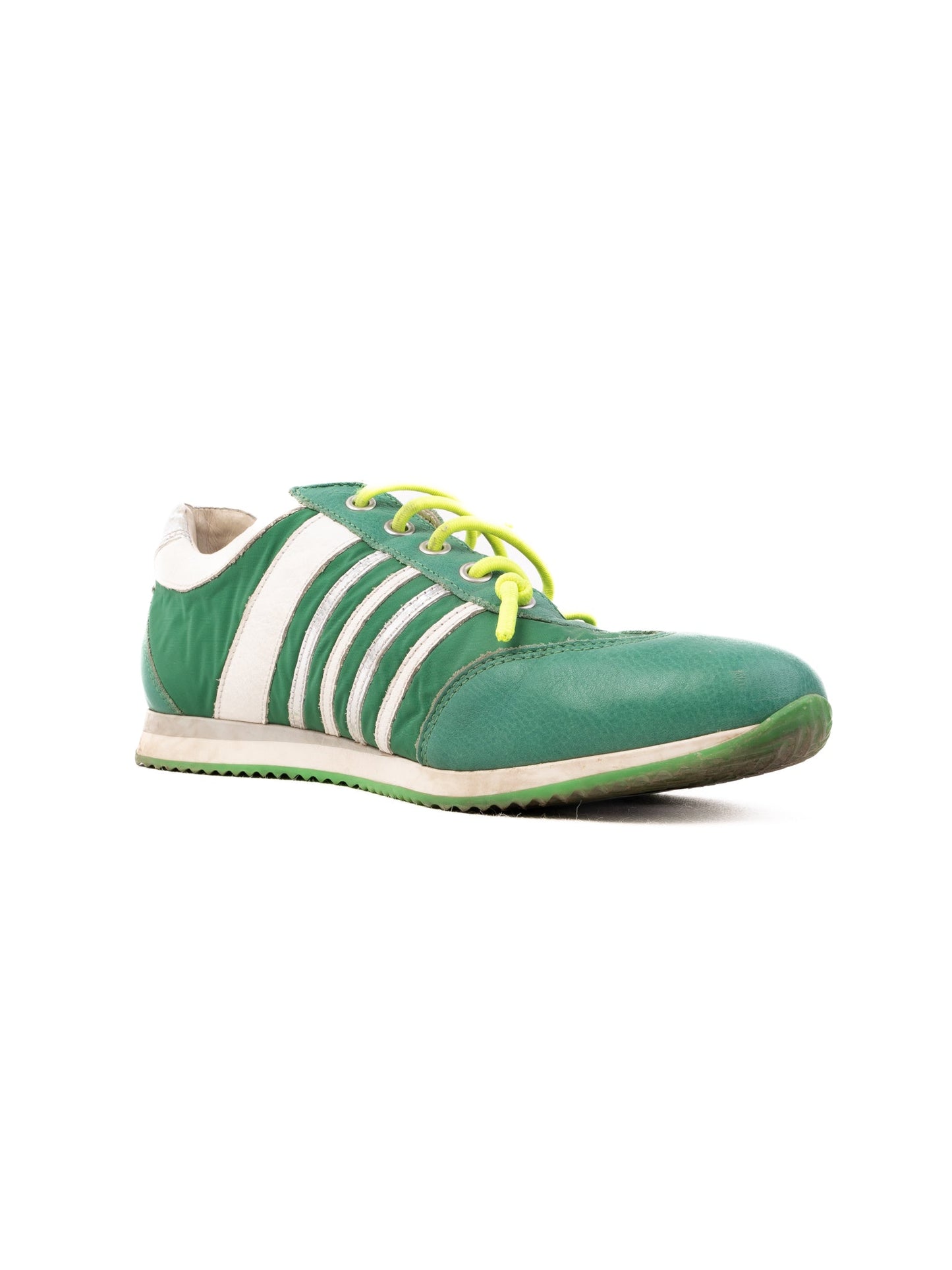 excellent walk safari green leather sneakers size 37 athletic casual