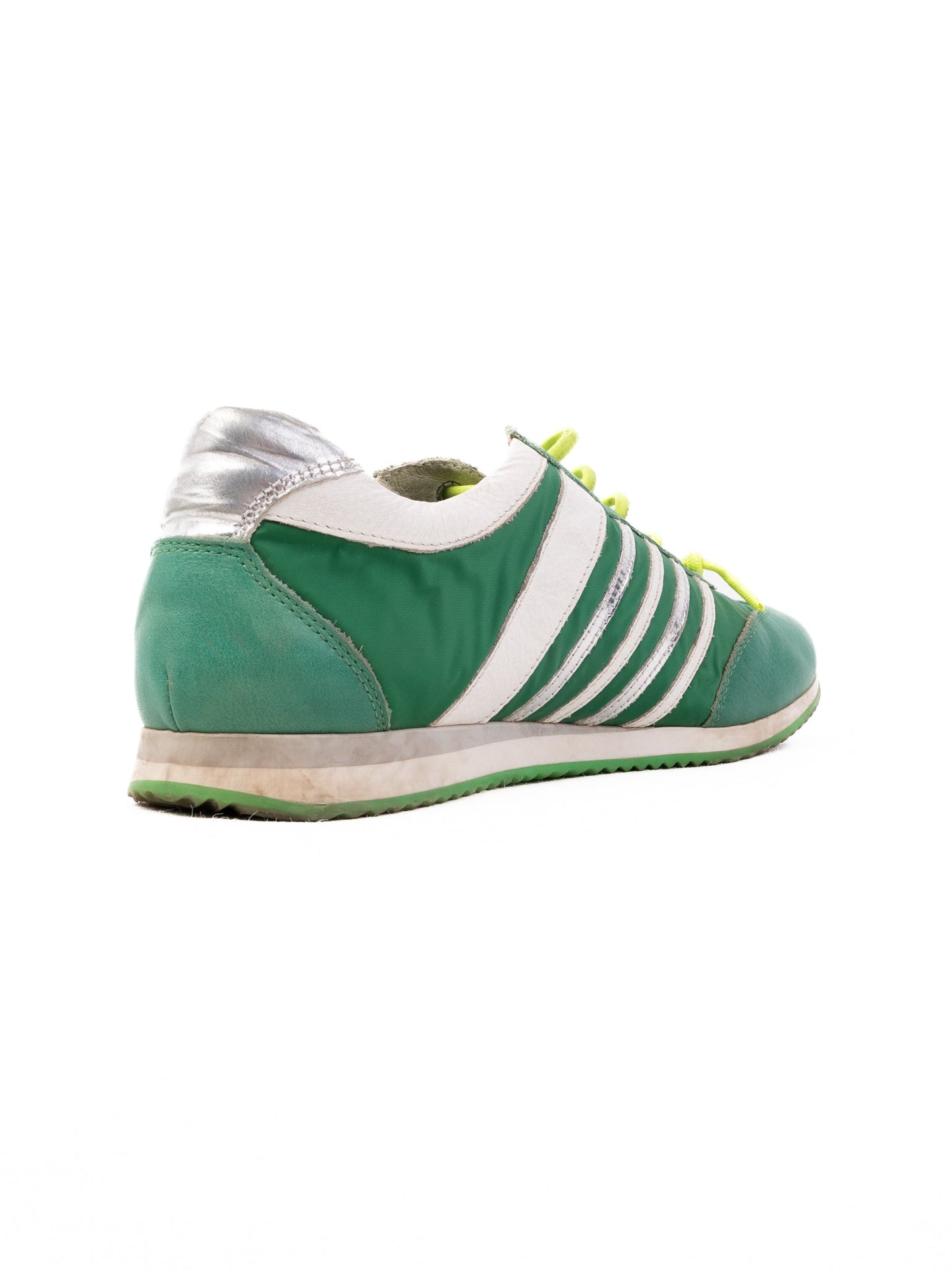 excellent walk safari green leather sneakers size 37 athletic casual