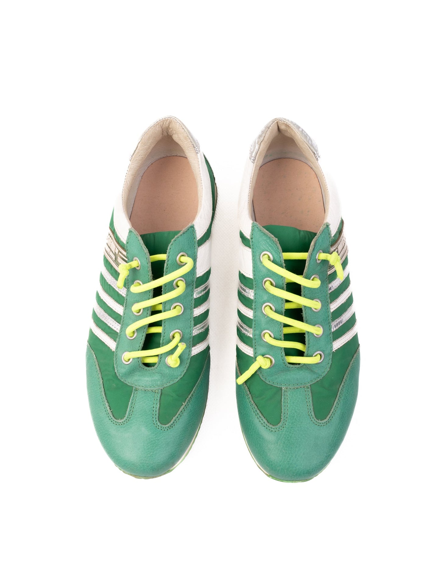 excellent walk safari green leather sneakers size 37 athletic casual
