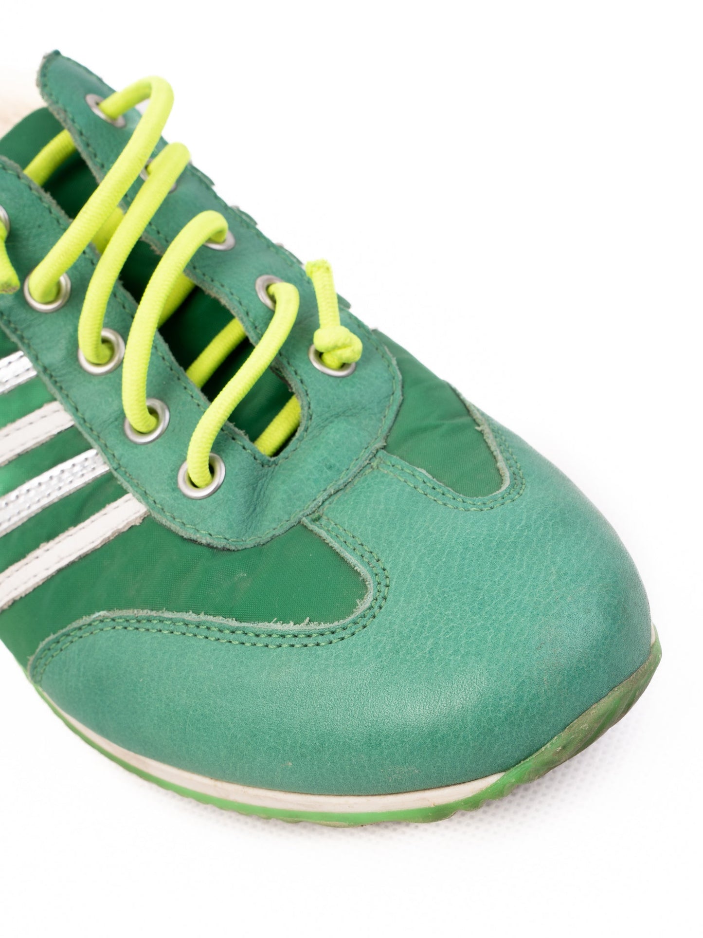 excellent walk safari green leather sneakers size 37 athletic casual