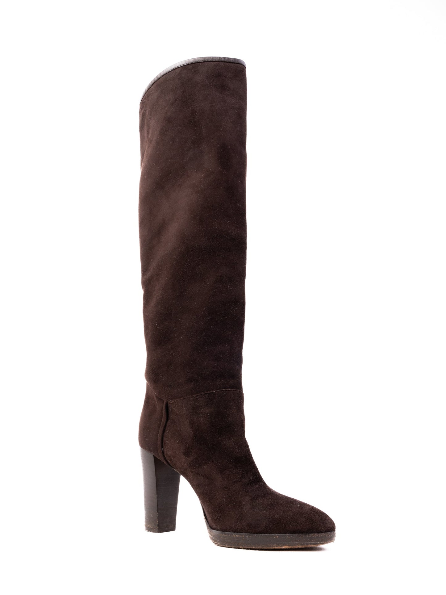 loro piana orange nubuck knee-high boots size 38 excellent condition
