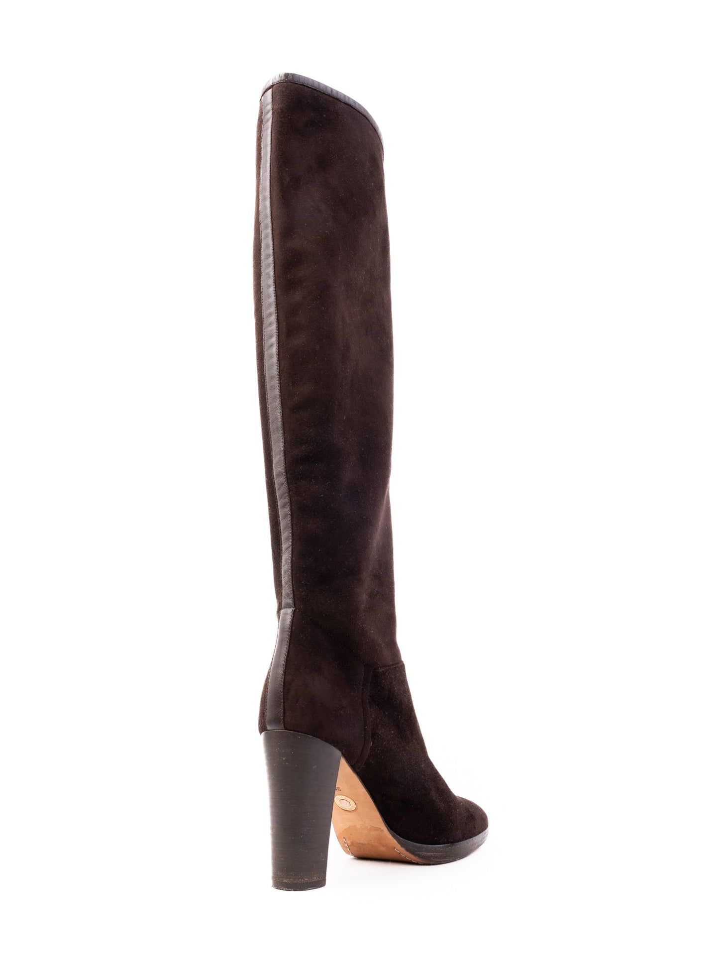 loro piana orange nubuck knee-high boots size 38 excellent condition