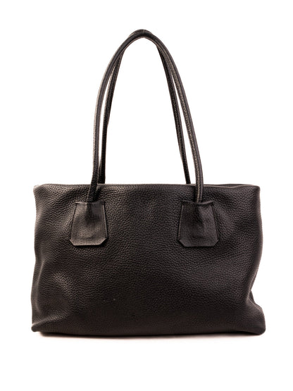 Average Condition Burberry Black Leather Tote Bag for Women